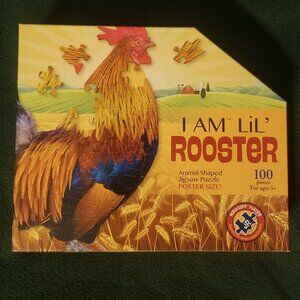 rooster jigsaw puzzle with irregular pieces